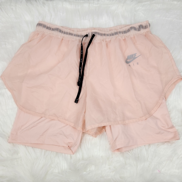 Nike Air 2 in 1 Running Shorts Blush Pink - Picture 2 of 6
